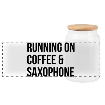 saxophone - Boîte à biscuits avec couvercle en bois - blanc - Devant