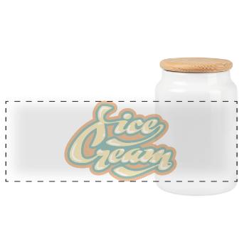 Tourbillon de glace - Boîte à biscuits avec couvercle en bois - blanc - Devant