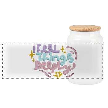 Ressentez profondément le pastel - Boîte à biscuits avec couvercle en bois - blanc - Devant