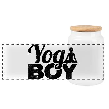 Little Yogi - Panoramic Cookie Jar with Wooden Lid - white - Front