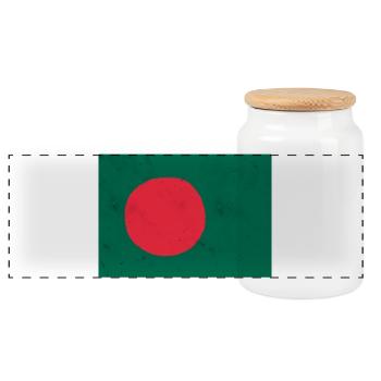 Flag of Bangladesh - Panoramic Cookie Jar with Wooden Lid - white - Front