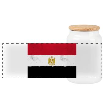 Drapeau de l’Égypte – Terre des Pharaons - Boîte à biscuits avec couvercle en bois - blanc - Devant