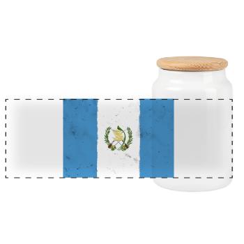 Flag of Guatemala – Freedom and History - Panoramic Cookie Jar with Wooden Lid - white - Front
