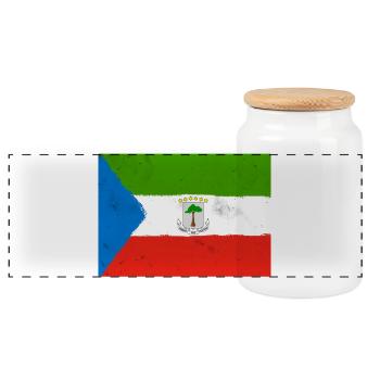 Drapeau de la Guinée équatoriale – Identité tropicale - Boîte à biscuits avec couvercle en bois - blanc - Devant