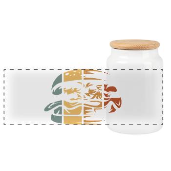 Vintage Burger – Design rétro de restauration rapide - Boîte à biscuits avec couvercle en bois - blanc - Devant
