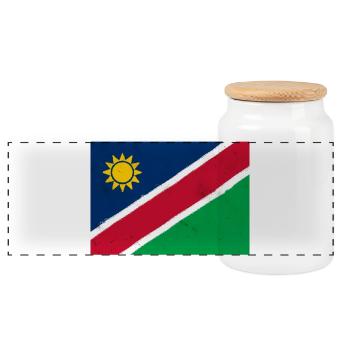 Drapeau de la Namibie - Boîte à biscuits avec couvercle en bois - blanc - Devant