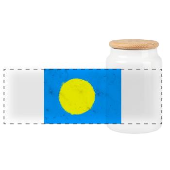 Drapeau des Palaos - Boîte à biscuits avec couvercle en bois - blanc - Devant