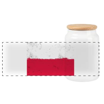 Polnische Flagge - Panorama Keksdose mit Holzdeckel - Weiß - Vorne