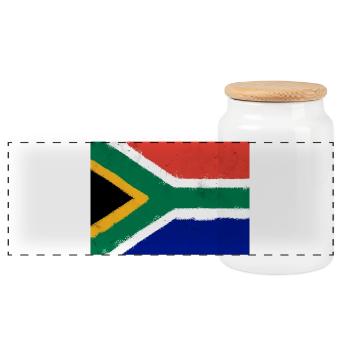 Drapeau de l’Afrique du Sud - Boîte à biscuits avec couvercle en bois - blanc - Devant
