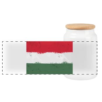 Flagge von Ungarn - Panorama Keksdose mit Holzdeckel - Weiß - Vorne