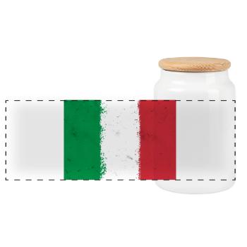 Drapeau de l’Italie - Boîte à biscuits avec couvercle en bois - blanc - Devant