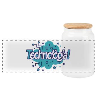Technologie - Boîte à biscuits avec couvercle en bois - blanc - Devant