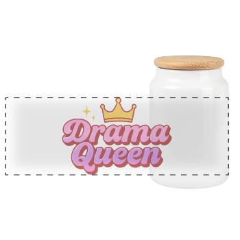 Drama Queen - Panorama Keksdose mit Holzdeckel - Weiß - Vorne