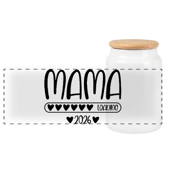 Chargement de Mama 2026 - Boîte à biscuits avec couvercle en bois - blanc - Devant