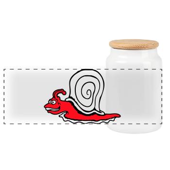 Escargot Fast Crawl Drôle Dessin animé Frénésie - Boîte à biscuits avec couvercle en bois - blanc - Devant