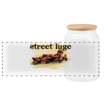 Luge de rue - Boîte à biscuits avec couvercle en bois - blanc - Devant