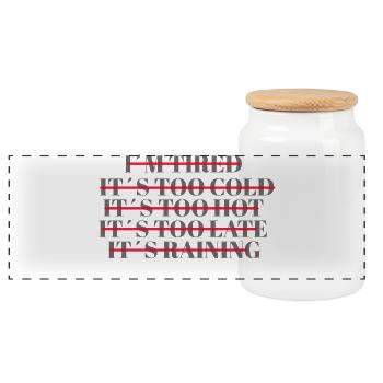 Let's Go No excuses Fitness Training Motivation - Panoramic Cookie Jar with Wooden Lid - white - Front