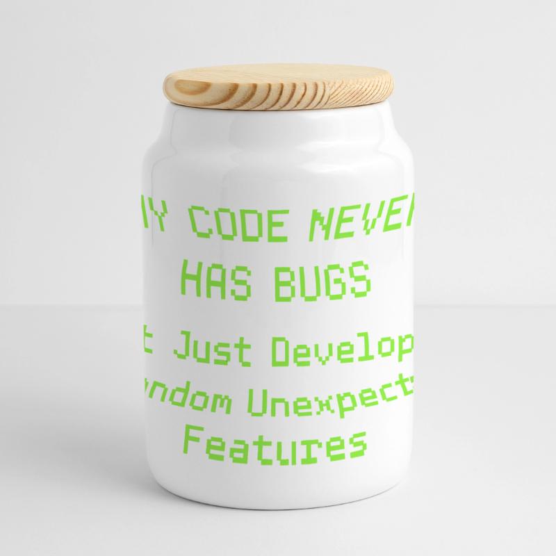 Mon code n’a jamais de bugs, il se développe simplement de manière aléatoire Boîte à biscuits avec couvercle en bois
