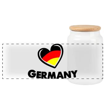 deutschland_herz_germany - Panorama Keksdose mit Holzdeckel - Weiß - Vorne