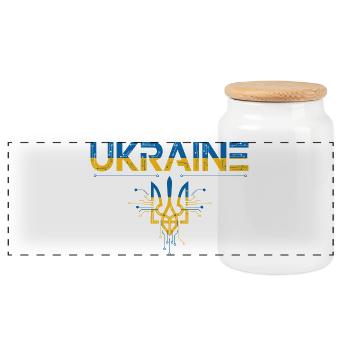 Schaltkreise Trident Ukraine - Panorama Keksdose mit Holzdeckel - Weiß - Vorne