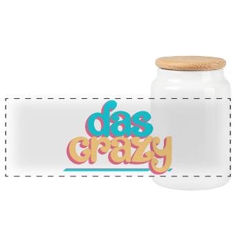 The Crazy - Panoramic Cookie Jar with Wooden Lid - white - Front
