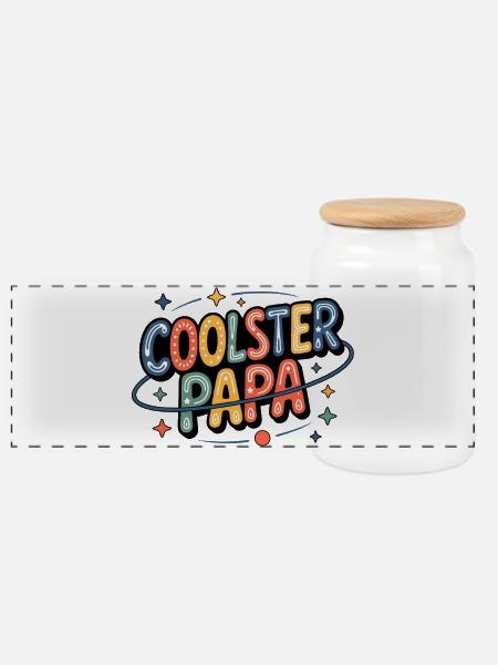 Coolster Dada Neonfarben - Panorama Keksdose mit Holzdeckel - Weiß