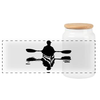 Kayak - Panoramic Cookie Jar with Wooden Lid - white - Front