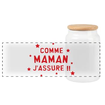 Wie Mama sichere ich! Muttertag - Panorama Keksdose mit Holzdeckel - Weiß - Vorne