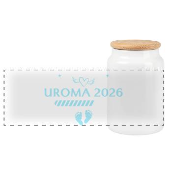 J’annoncerai la grossesse de mon arrière-grand-mère en 2026 - Boîte à biscuits avec couvercle en bois - blanc - Devant
