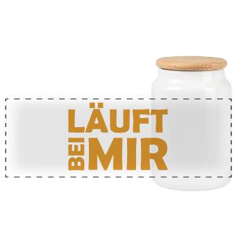 Il court avec moi - Belle expression - Course - Boîte à biscuits avec couvercle en bois - blanc - Devant