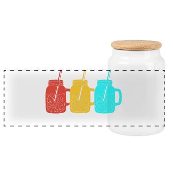 Sweet Tea - Panorama Keksdose mit Holzdeckel - Weiß - Vorne