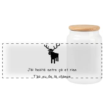 Lustiges Weihnachtsmann-Geschenk – Idee Weihnachtshumor - Panorama Keksdose mit Holzdeckel - Weiß - Vorne