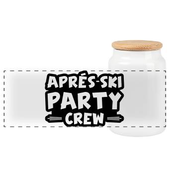 Équipe de fête après ski - Boîte à biscuits avec couvercle en bois - blanc - Devant