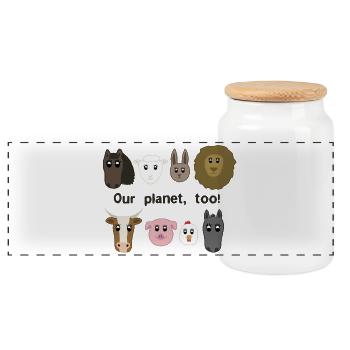 Notre planète - Boîte à biscuits avec couvercle en bois - blanc - Devant