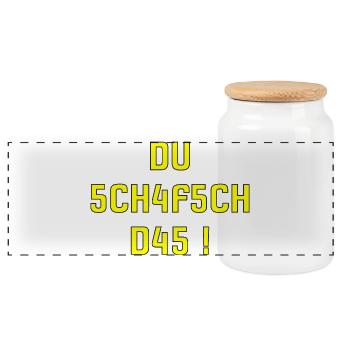 Motivation Shirt du schafsch das schweizerdeutsch - Boîte à biscuits avec couvercle en bois - blanc - Devant
