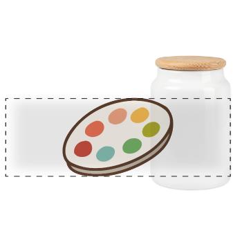Palette éclatante d'inspiration - Boîte à biscuits avec couvercle en bois - blanc - Devant