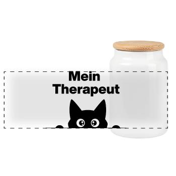MON THÉRAPEUTE, C’EST MON CHAT ! 😻 PATTE DE NEZ DE FOURRURE - Boîte à biscuits avec couvercle en bois - blanc - Devant