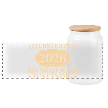 Partial retirement colleague 2026 early retirement gift idea - Panoramic Cookie Jar with Wooden Lid - white - Front