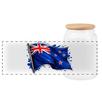 drapeau de la Nouvelle-Zélande - Boîte à biscuits avec couvercle en bois - blanc - Devant