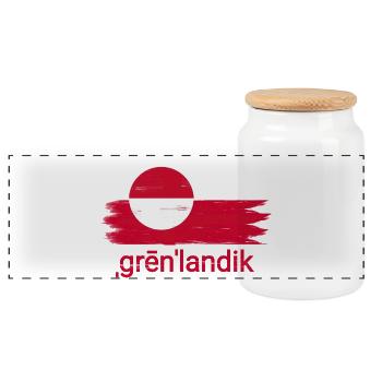 Drapeau de Grønlandik - Boîte à biscuits avec couvercle en bois - blanc - Devant