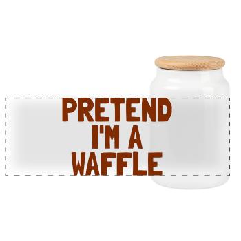 Breakfast on Halloween: I pretend to be a - Panoramic Cookie Jar with Wooden Lid - white - Front