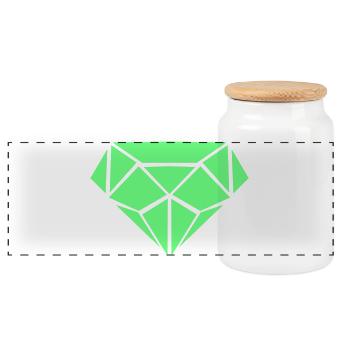 Grüner Diamant Geometrie - Panorama Keksdose mit Holzdeckel - Weiß - Vorne