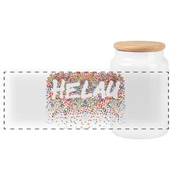 Helau1 - Panoramic Cookie Jar with Wooden Lid - white - Front