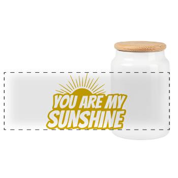 Tu es mon rayon de soleil – Rétro audacieux - Boîte à biscuits avec couvercle en bois - blanc - Devant
