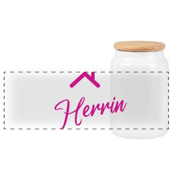 Bauherrin Stil Logo - Panorama Keksdose mit Holzdeckel - Weiß - Vorne