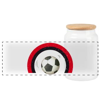 BALL under bow - Panoramic Cookie Jar with Wooden Lid - white - Front