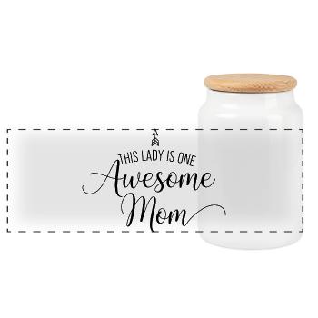 Diese Dame Ist Eine Tolle Mutter Mama Geschenk - Panorama Keksdose mit Holzdeckel - Weiß - Vorne