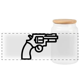revolver - Boîte à biscuits avec couvercle en bois - blanc - Devant