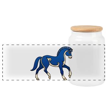 Monture picte - Boîte à biscuits avec couvercle en bois - blanc - Devant