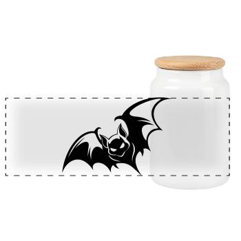 Bat Gothic Logo - Boîte à biscuits avec couvercle en bois - blanc - Devant